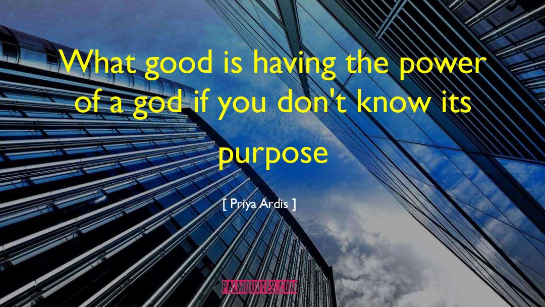 Priya Ardis Quotes: What good is having the