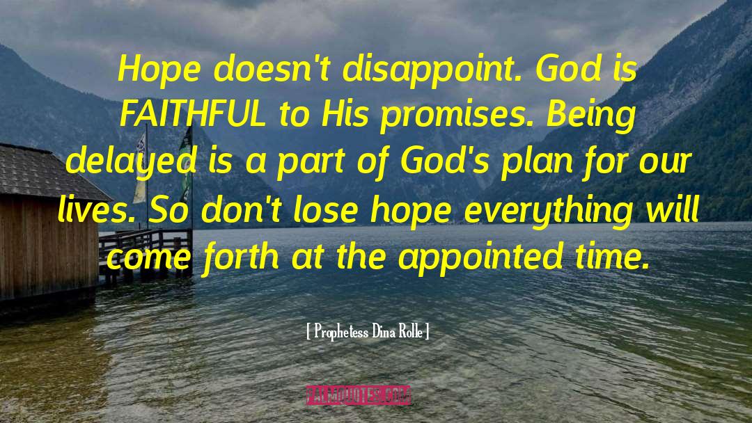 Prophetess Dina Rolle Quotes: Hope doesn't disappoint. God is