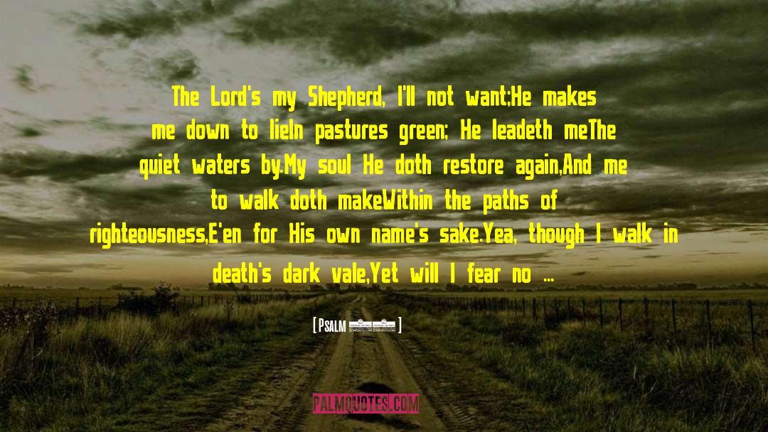 Psalm 23 Quotes: The Lord's my Shepherd, I'll