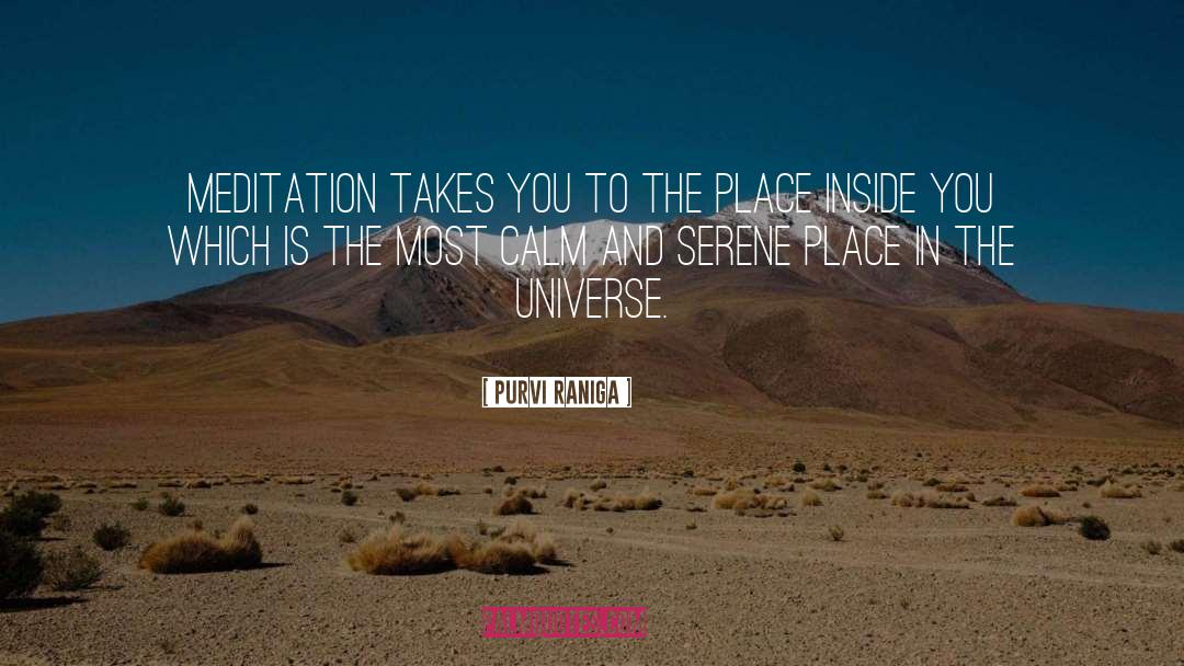 Purvi Raniga Quotes: Meditation takes you to the