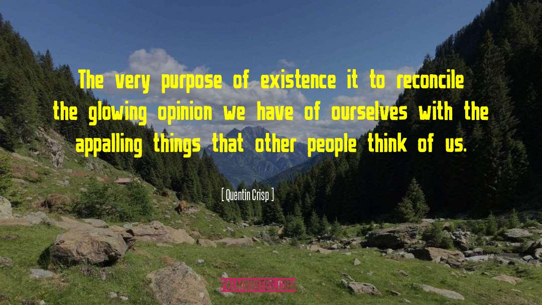 Quentin Crisp Quotes: The very purpose of existence