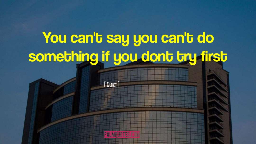 Quindi Quotes: You can't say you can't