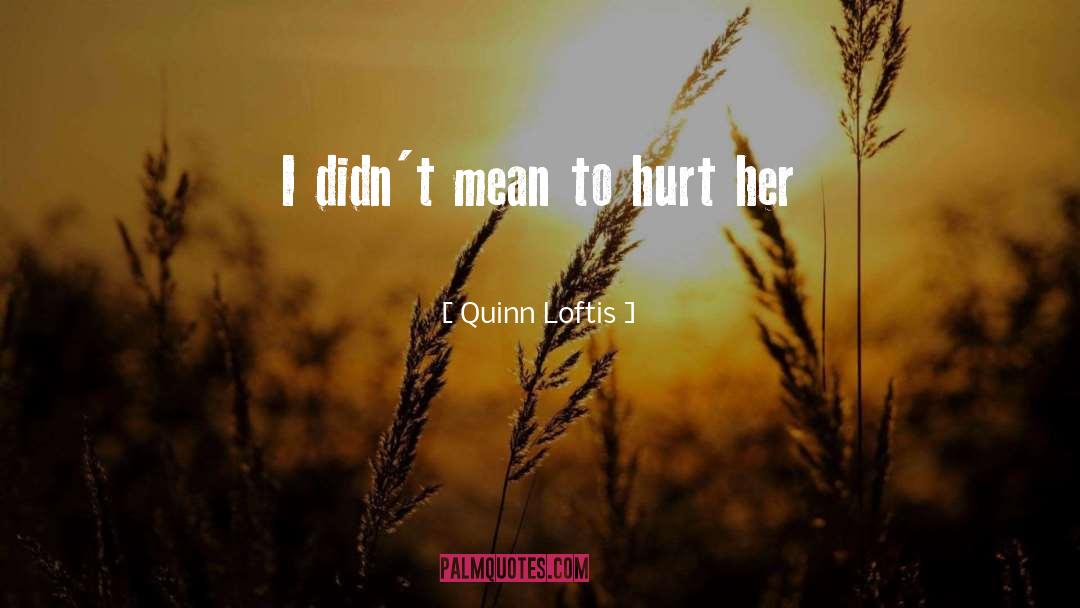 Quinn Loftis Quotes: I didn't mean to hurt