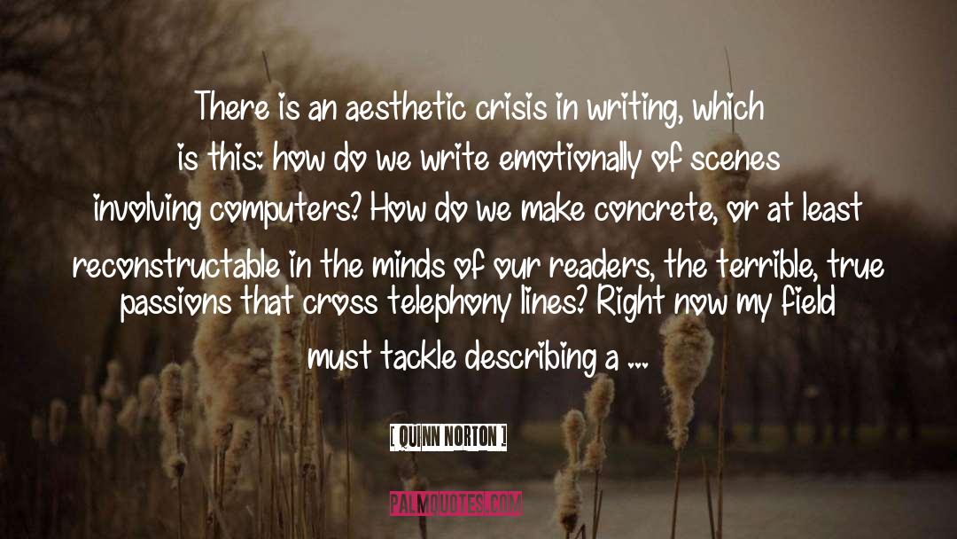 Quinn Norton Quotes: There is an aesthetic crisis