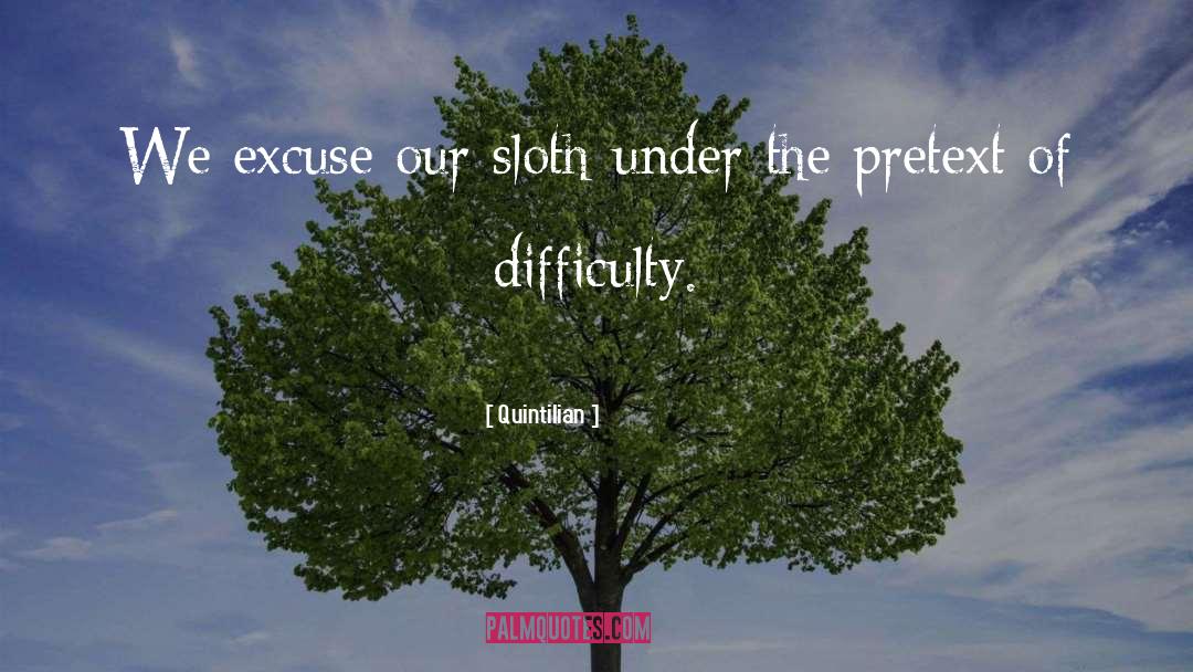Quintilian Quotes: We excuse our sloth under
