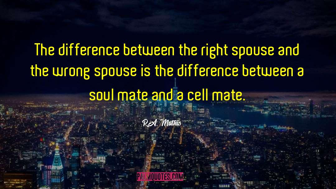 R.A. Mathis Quotes: The difference between the right