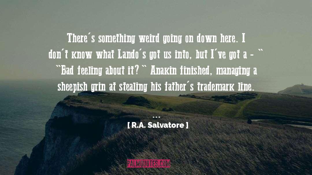 R.A. Salvatore Quotes: There's something weird going on