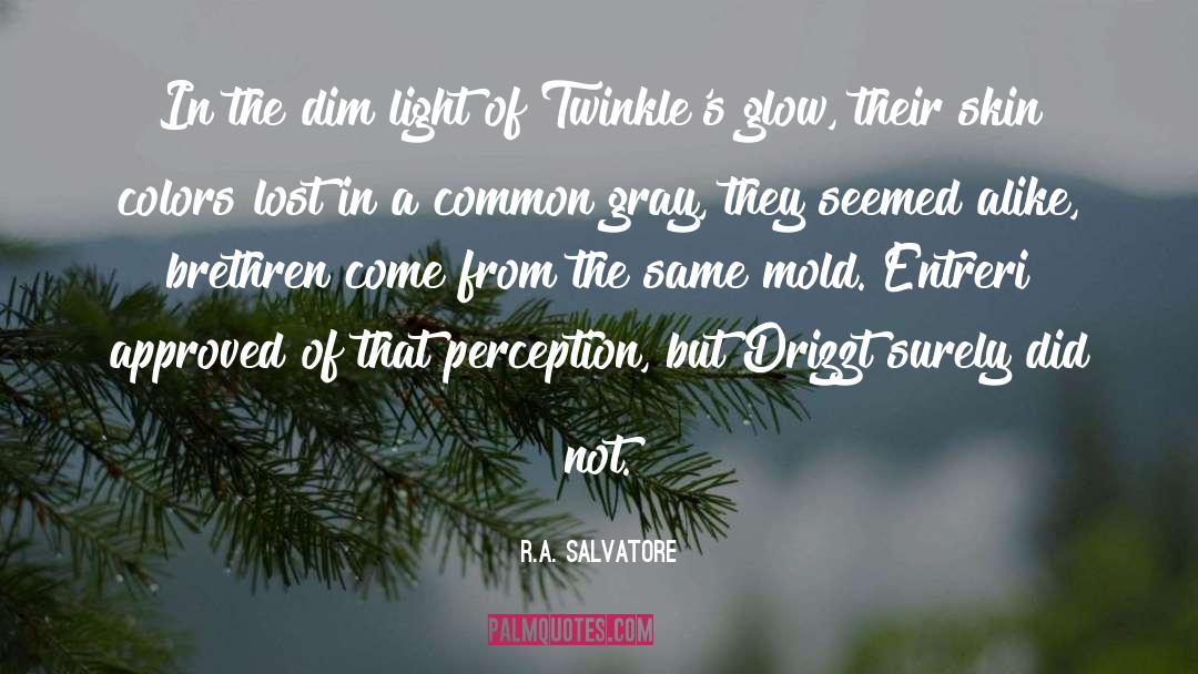R.A. Salvatore Quotes: In the dim light of