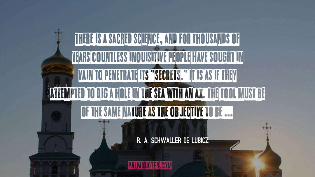 R. A. Schwaller De Lubicz Quotes: There is a sacred science,