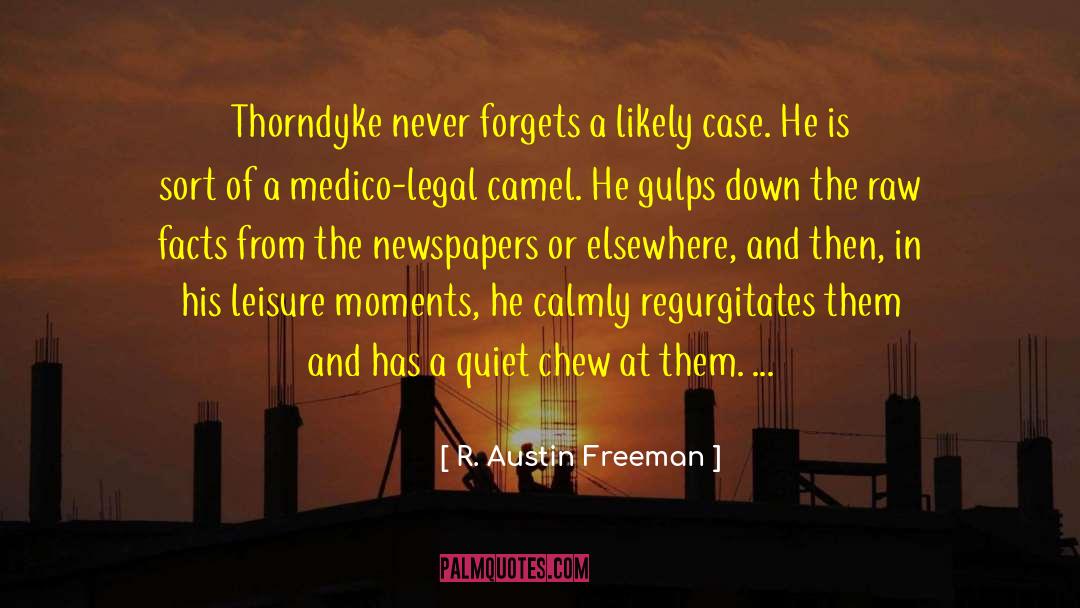 R. Austin Freeman Quotes: Thorndyke never forgets a likely