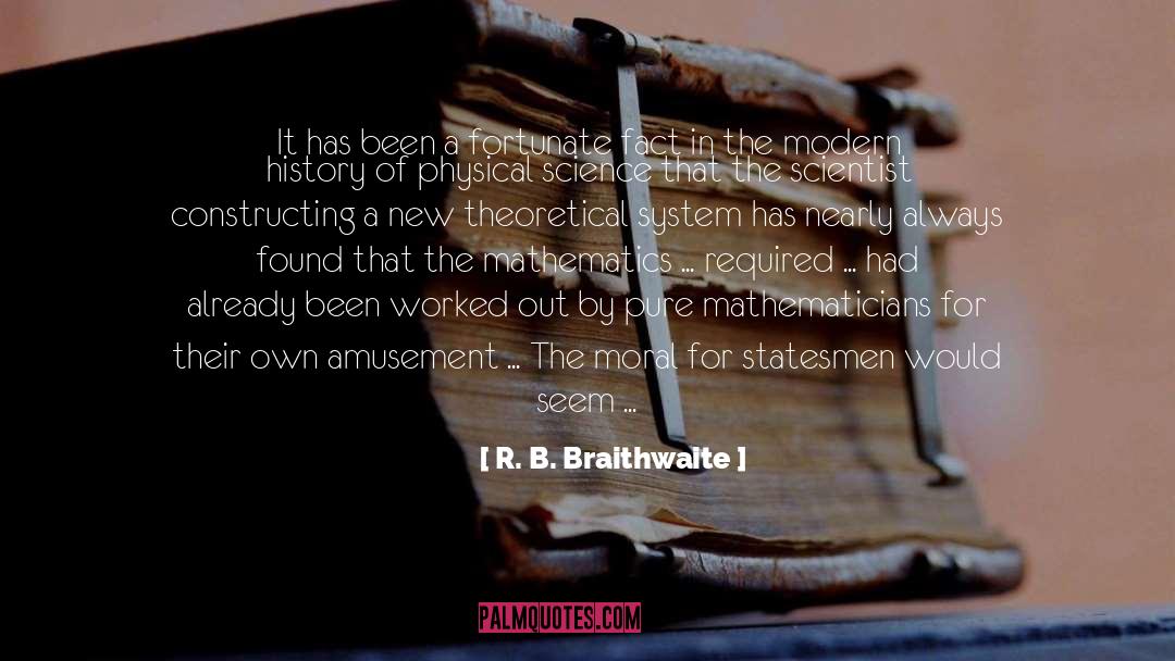 R. B. Braithwaite Quotes: It has been a fortunate