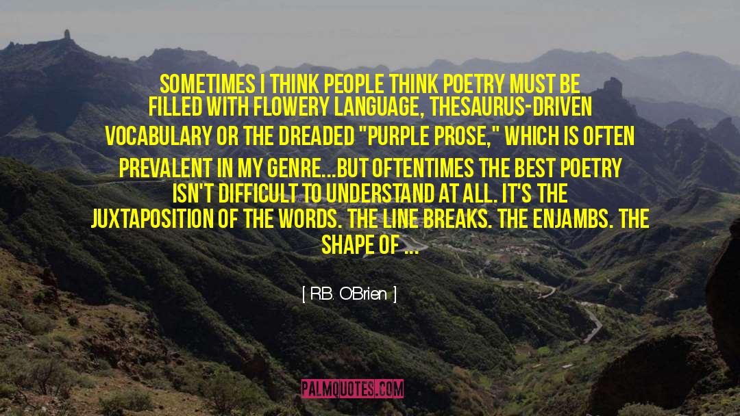 R.B. O'Brien Quotes: Sometimes I think people think