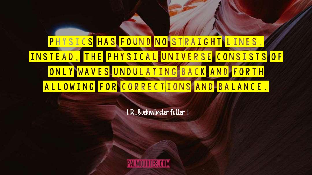 R. Buckminster Fuller Quotes: Physics has found no straight