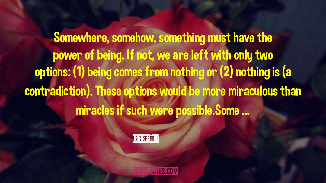 R.C. Sproul Quotes: Somewhere, somehow, something must have