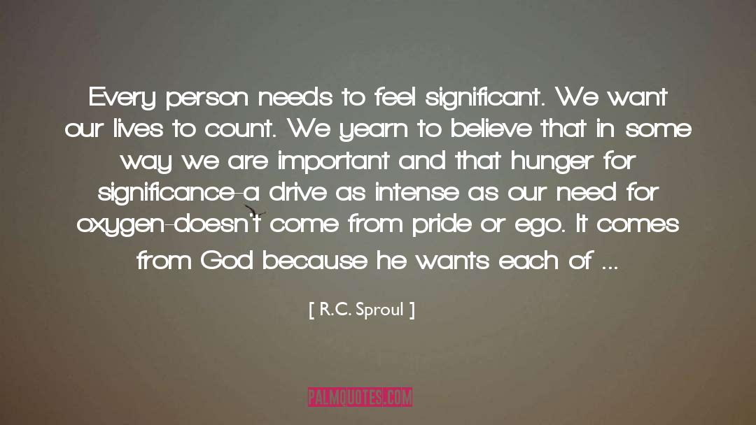 R.C. Sproul Quotes: Every person needs to feel