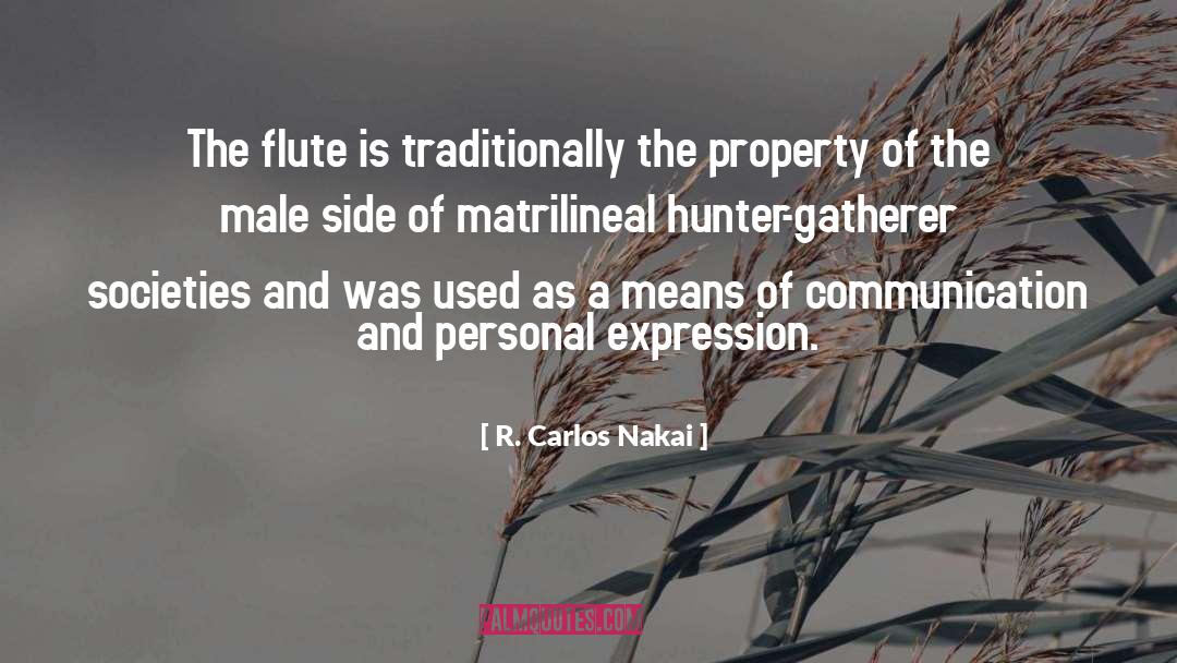 R. Carlos Nakai Quotes: The flute is traditionally the