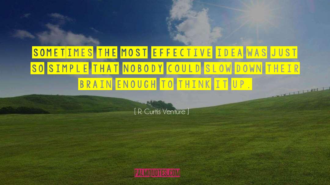 R. Curtis Venture Quotes: Sometimes the most effective idea
