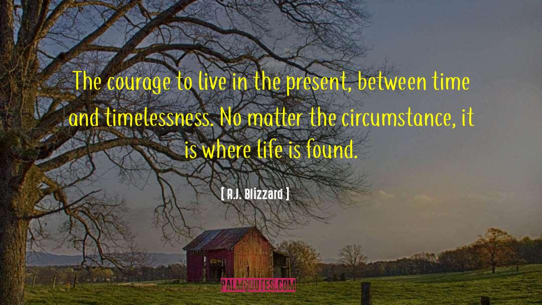 R.J. Blizzard Quotes: The courage to live in