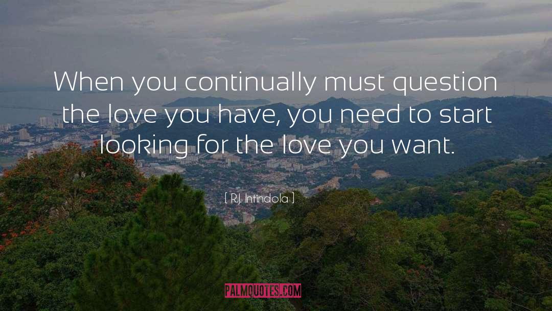R.J. Intindola Quotes: When you continually must question