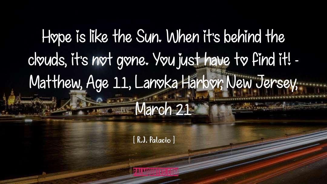 R.J. Palacio Quotes: Hope is like the Sun.