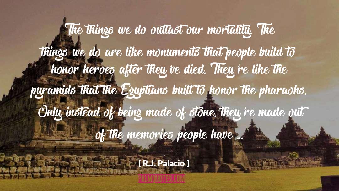 R.J. Palacio Quotes: The things we do outlast