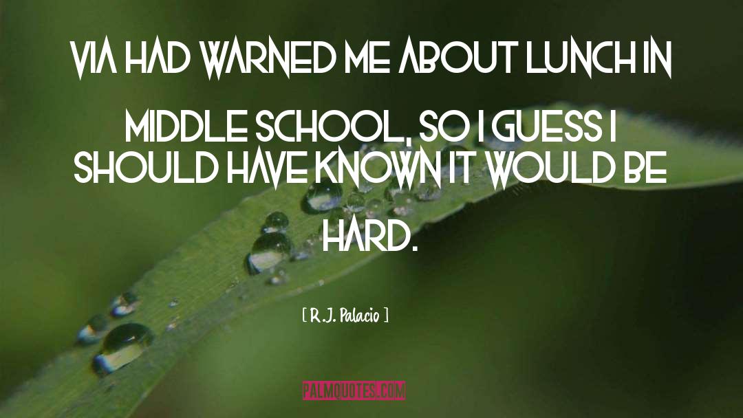 R.J. Palacio Quotes: Via had warned me about