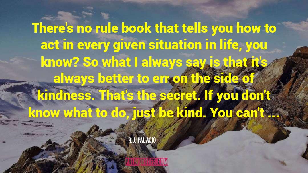 R.J. Palacio Quotes: There's no rule book that