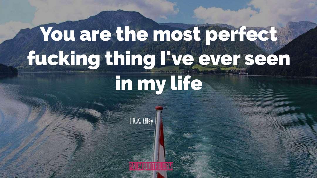 R.K. Lilley Quotes: You are the most perfect
