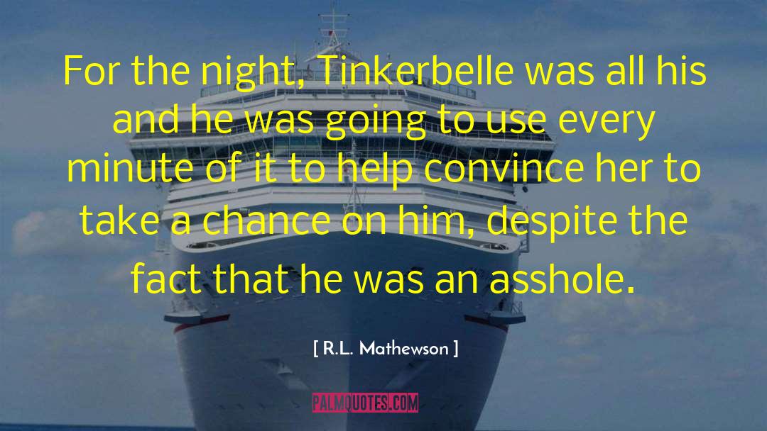 R.L. Mathewson Quotes: For the night, Tinkerbelle was