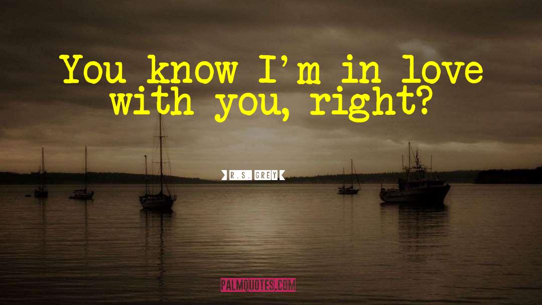 R.S. Grey Quotes: You know I'm in love