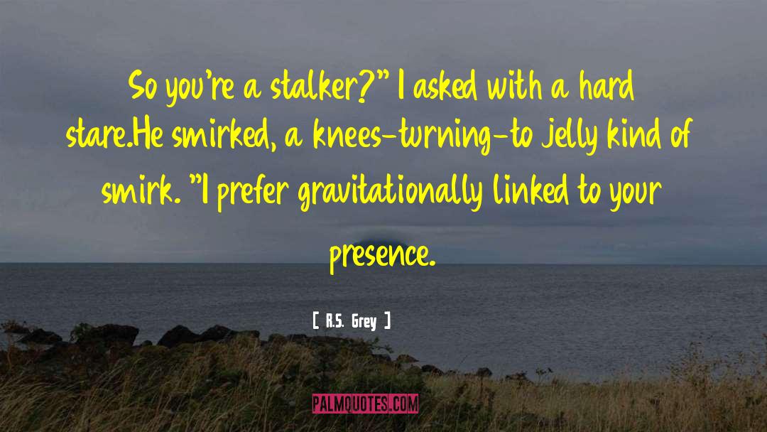 R.S. Grey Quotes: So you're a stalker?