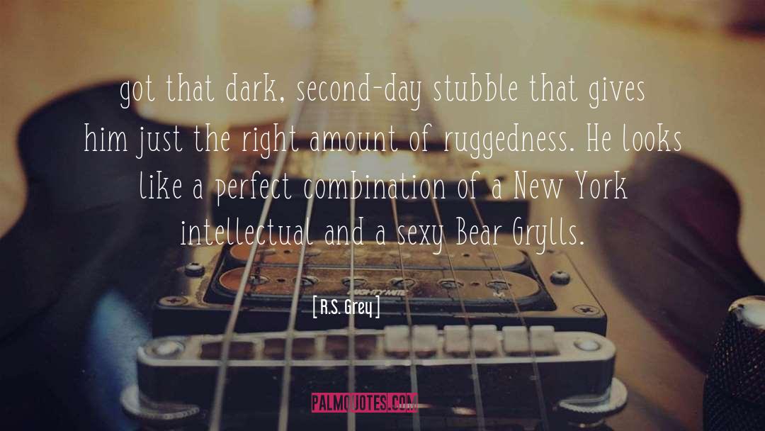 R.S. Grey Quotes: got that dark, second-day stubble