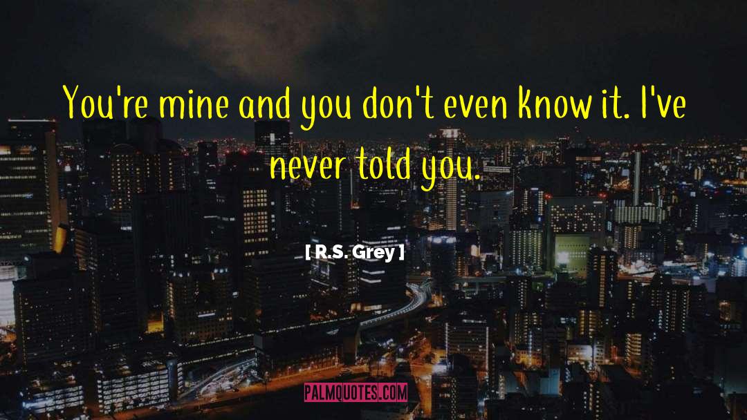 R.S. Grey Quotes: You're mine and you don't