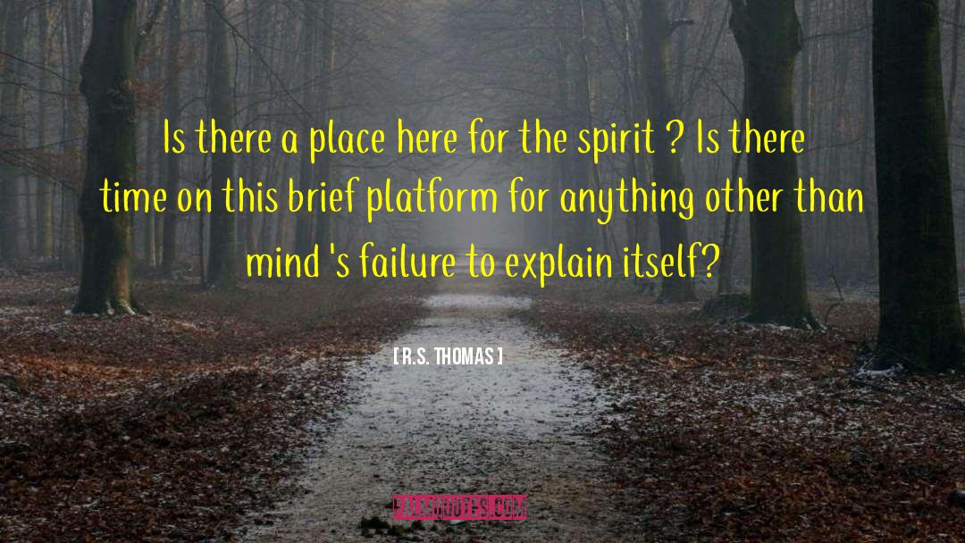 R.S. Thomas Quotes: Is there a place here