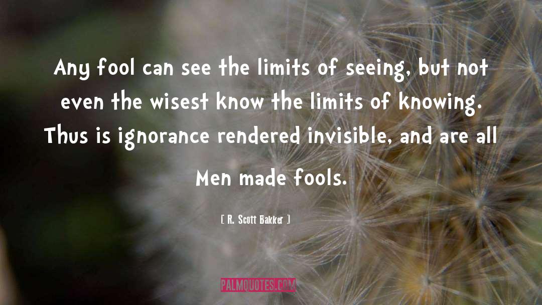 R. Scott Bakker Quotes: Any fool can see the