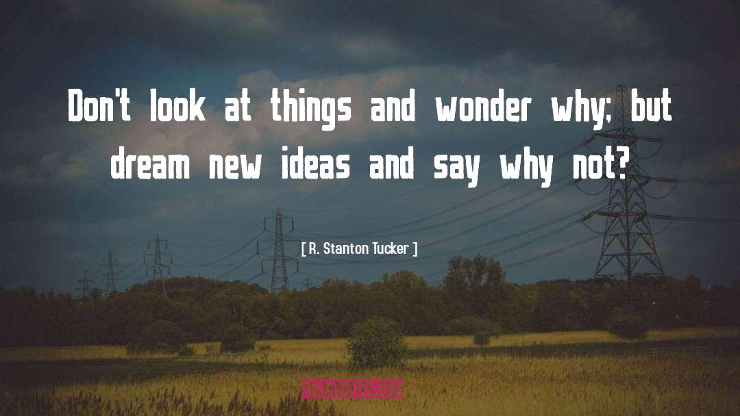 R. Stanton Tucker Quotes: Don't look at things and