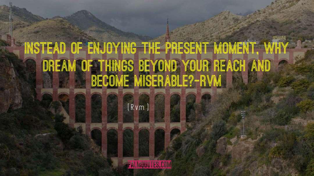 R.v.m. Quotes: Instead of enjoying the Present