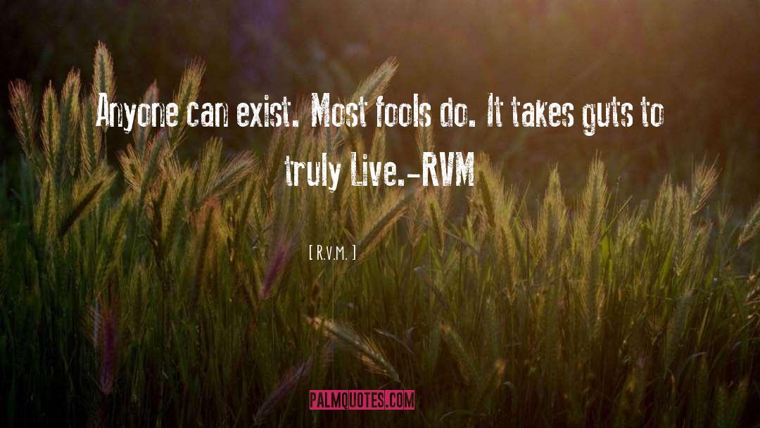 R.v.m. Quotes: Anyone can exist. Most fools