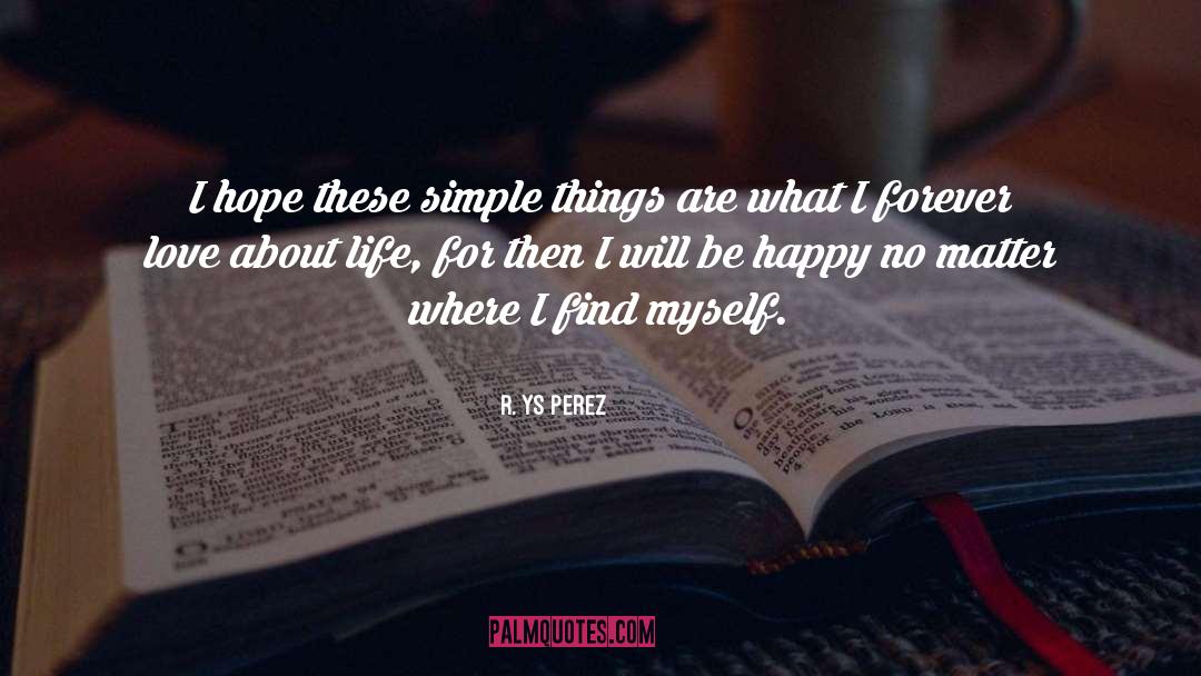 R. YS Perez Quotes: I hope these simple things