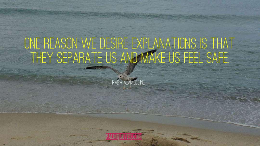 Rabih Alameddine Quotes: One reason we desire explanations