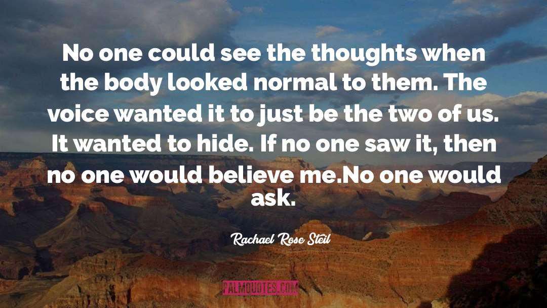Rachael Rose Steil Quotes: No one could see the