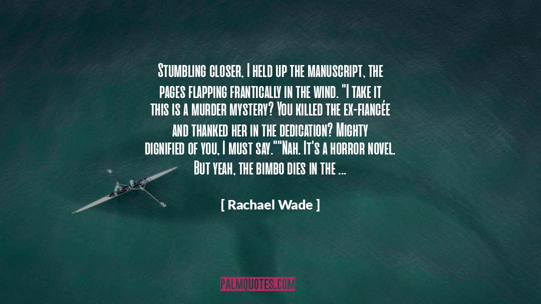 Rachael Wade Quotes: Stumbling closer, I held up