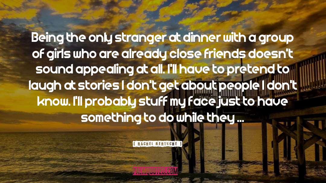 Rachel Bertsche Quotes: Being the only stranger at