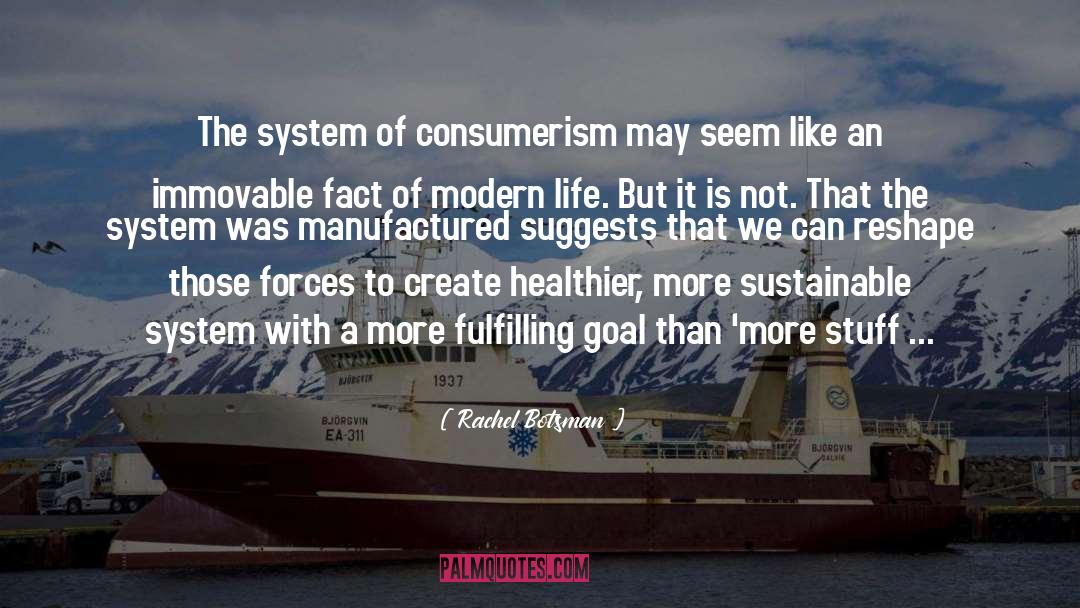 Rachel Botsman Quotes: The system of consumerism may