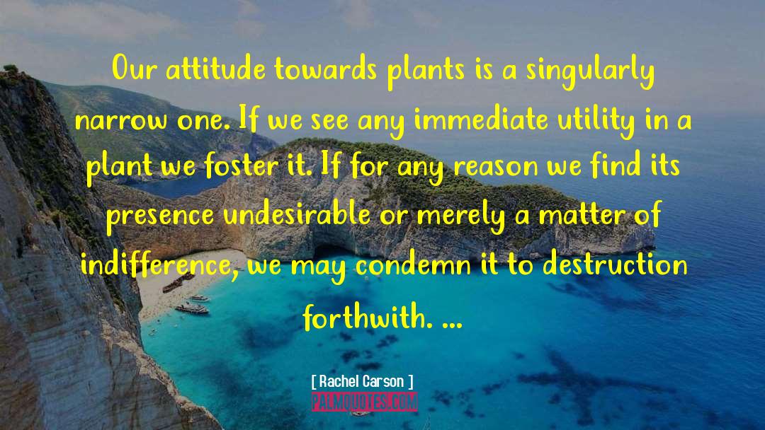 Rachel Carson Quotes: Our attitude towards plants is