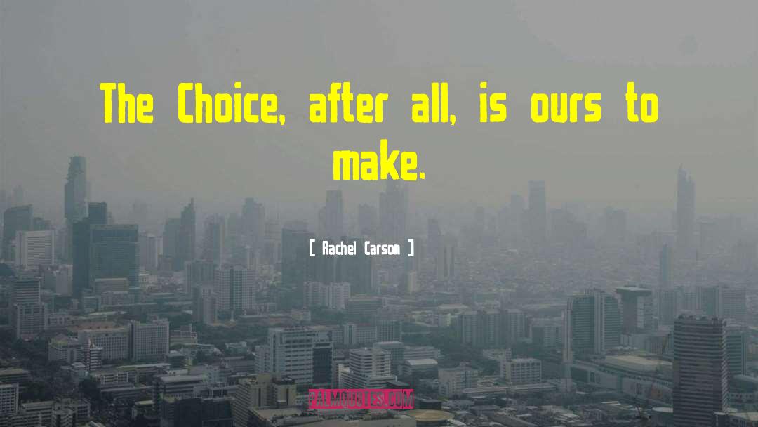 Rachel Carson Quotes: The Choice, after all, is
