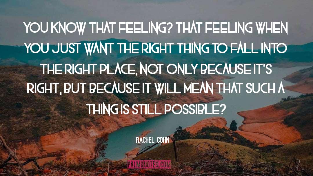 Rachel Cohn Quotes: You know that feeling? That