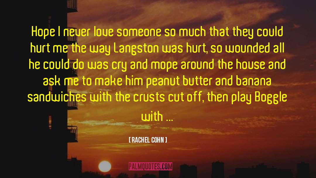 Rachel Cohn Quotes: Hope I never love someone