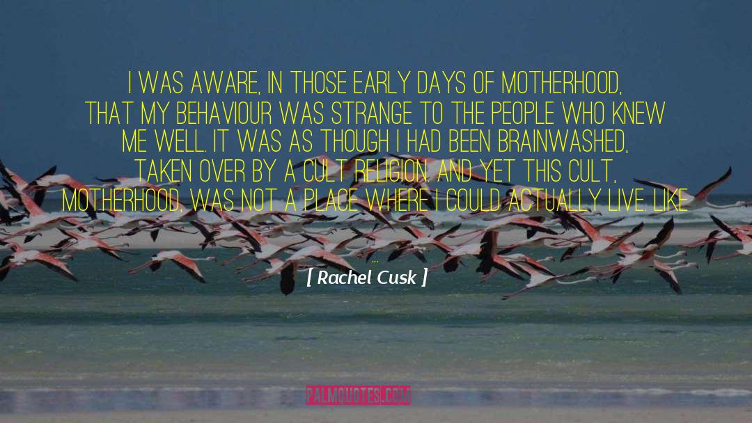 Rachel Cusk Quotes: I was aware, in those