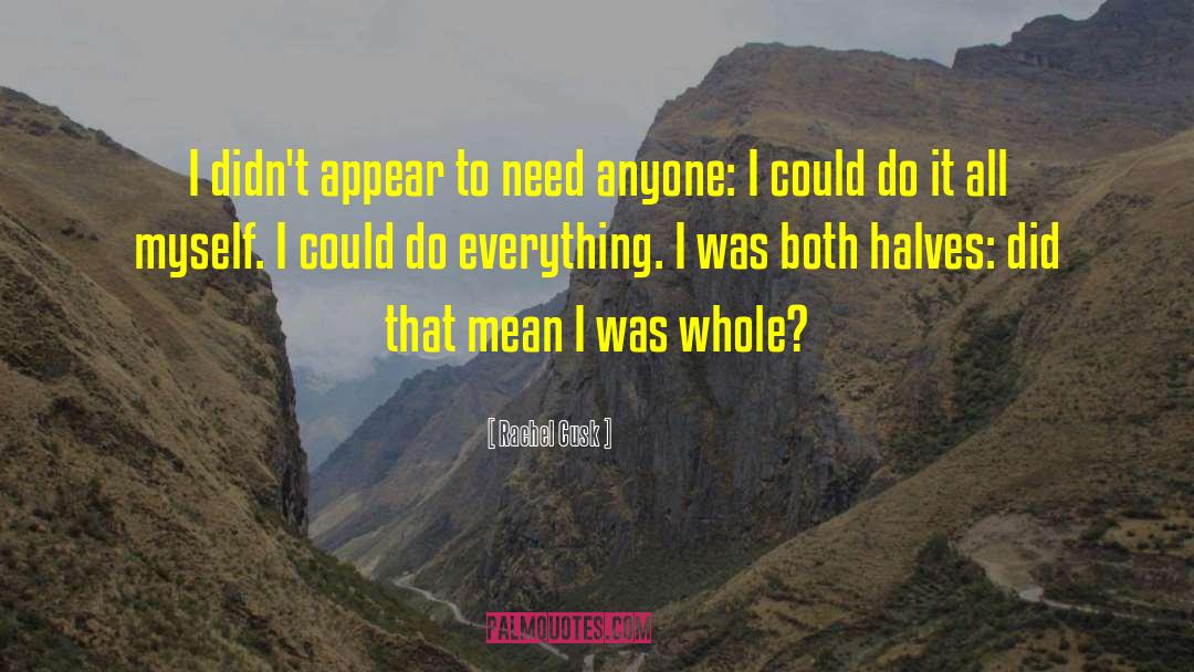 Rachel Cusk Quotes: I didn't appear to need